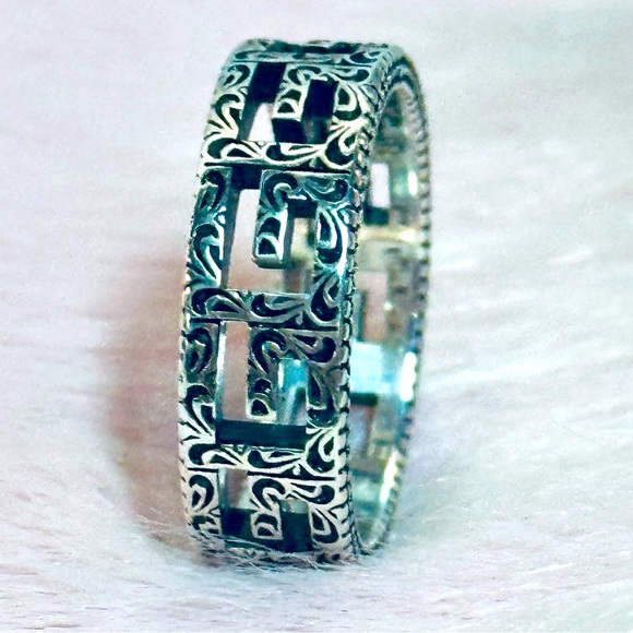 GUCCI Silver Ring With Square G- size 16/ 925 silver - Picture 12 of 12